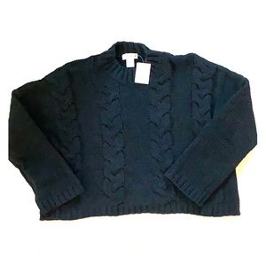 COTTON EMPORIUM Black Cable Knit Sweater